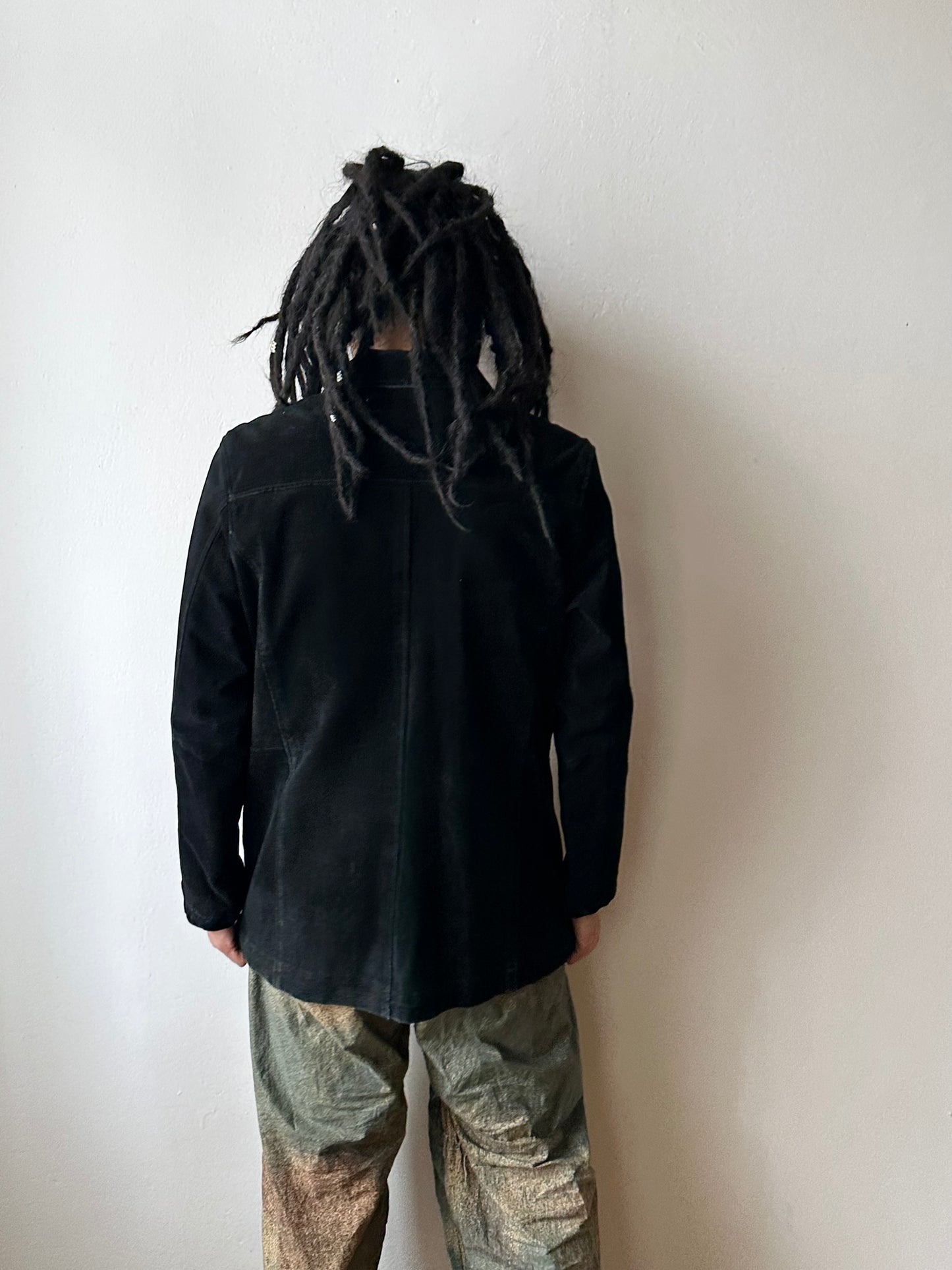 Black suede zip shirt jacket