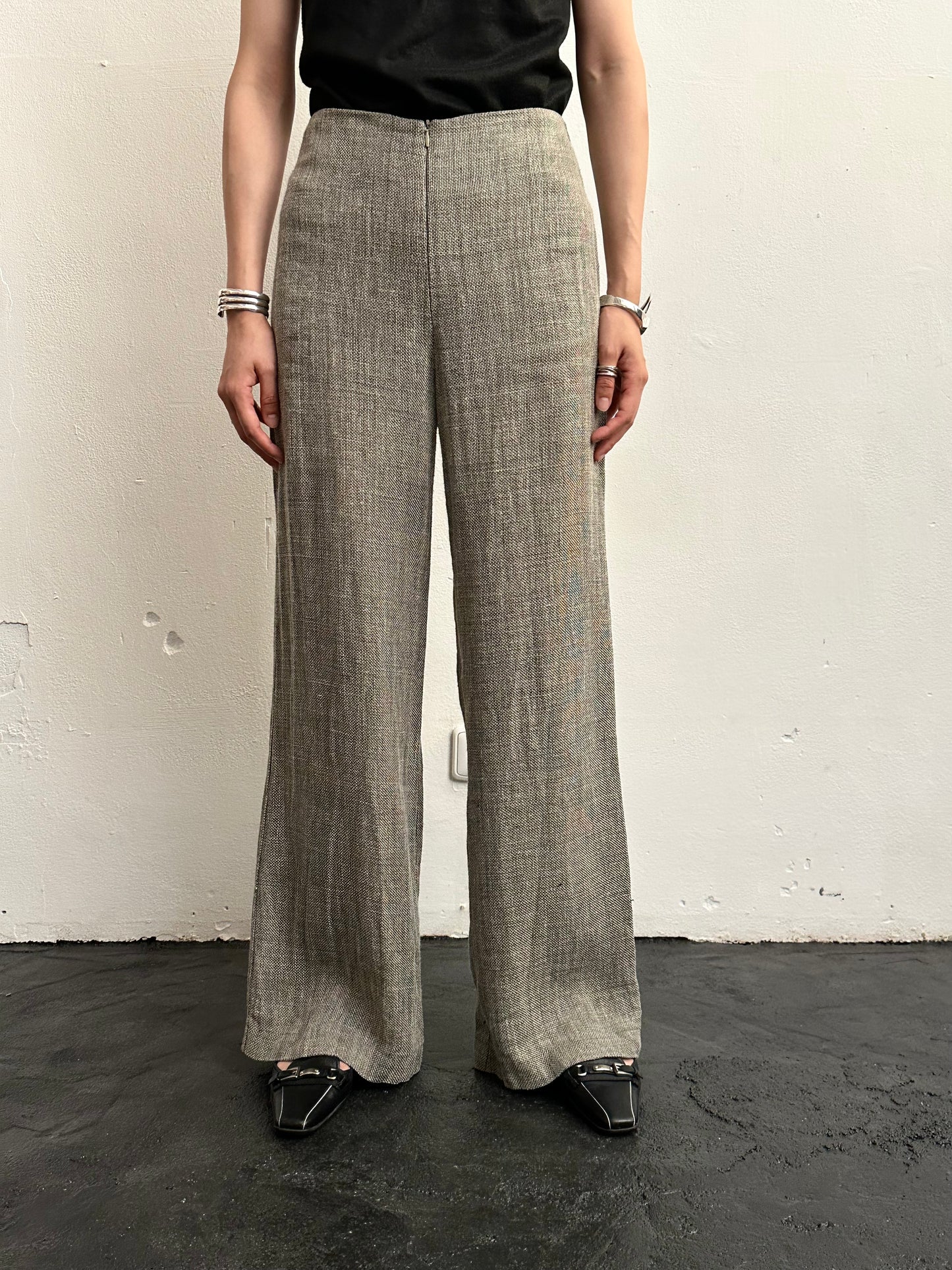 Linen viscose wide pants W29