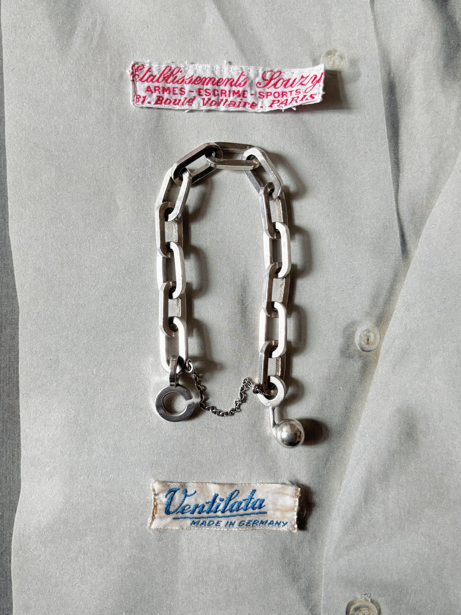 Gaëtan de Percin silver bracelet 60s vintage France Hermes crab 800 stamp sterling jewellery エルメス ジュエリー ヴィンテージ シルバーブレスレット シルバージュエリー 