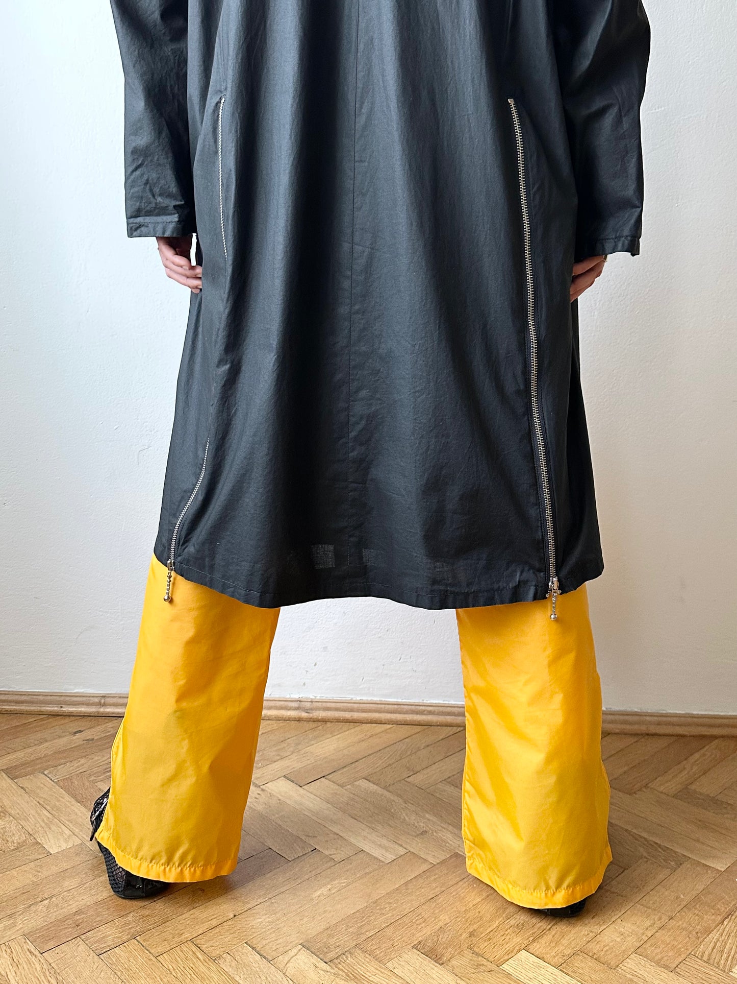 German black zip coat