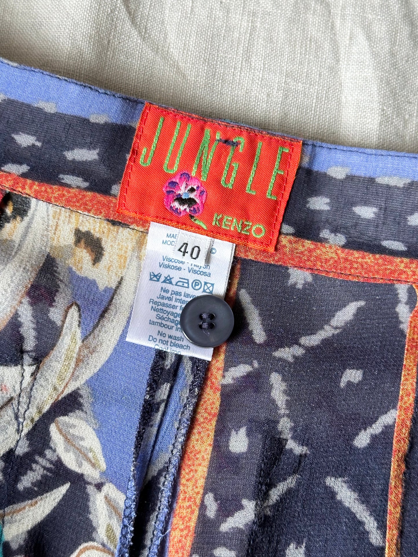 KENZO jungle rayon pants
