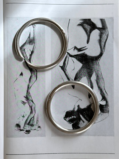 sterling silver incomplete round bangle