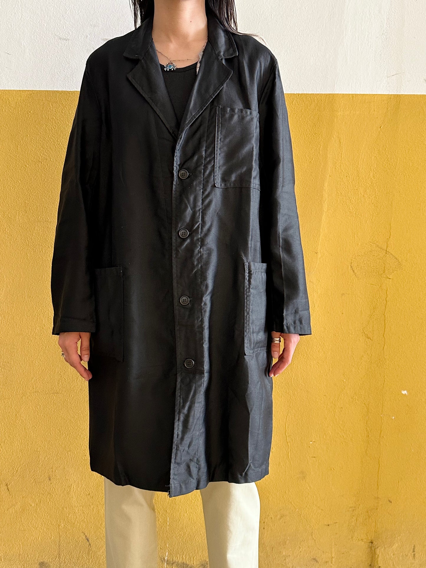 60s deadstock cotton satin work jacket
