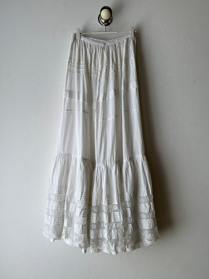 Edwardian lace cotton petticoat W26