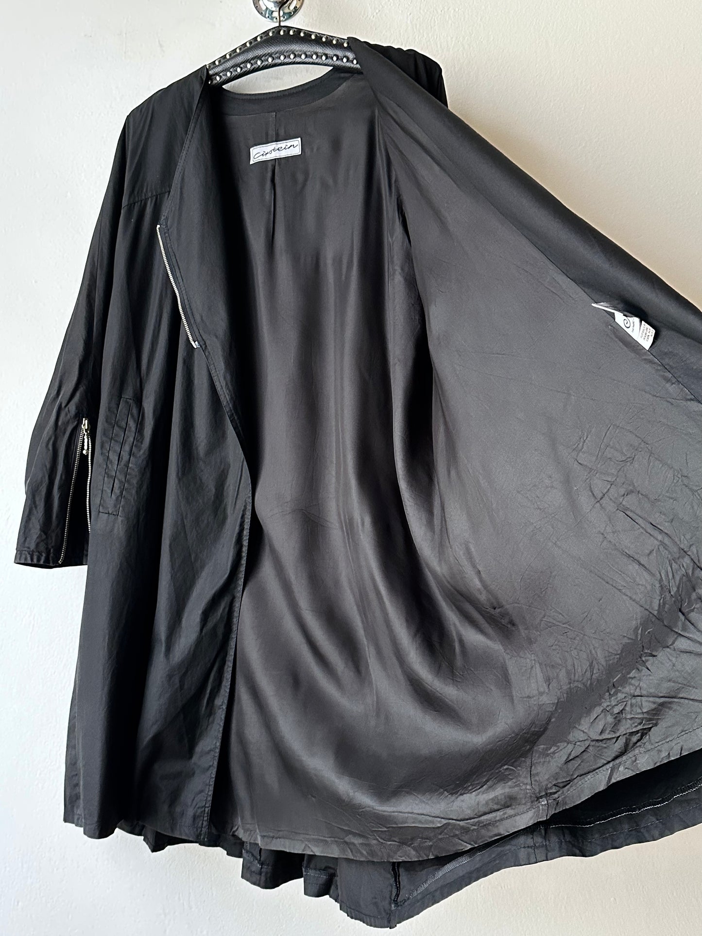 German black zip coat