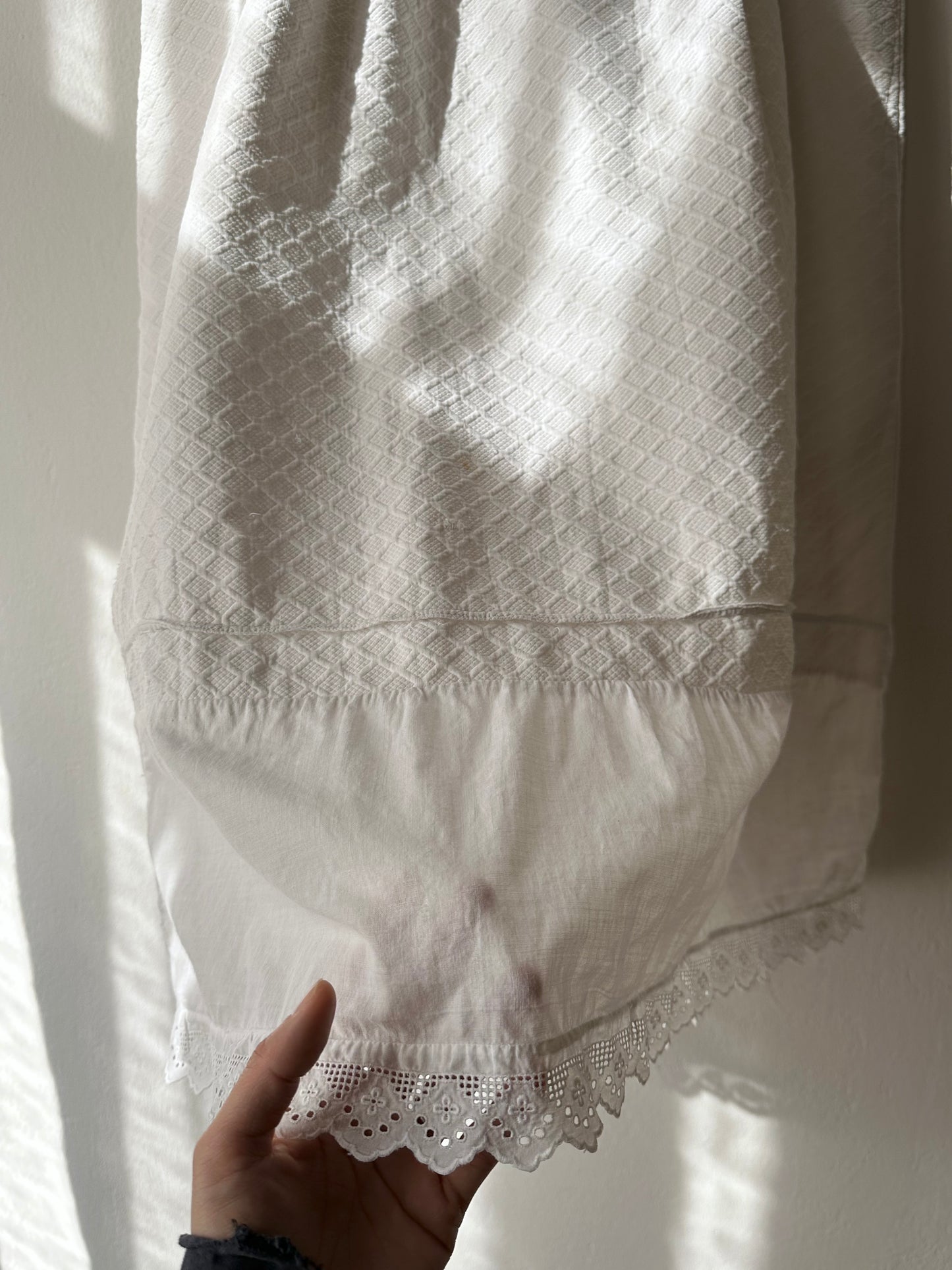 Edwardian cotton piqué matelassé chemise