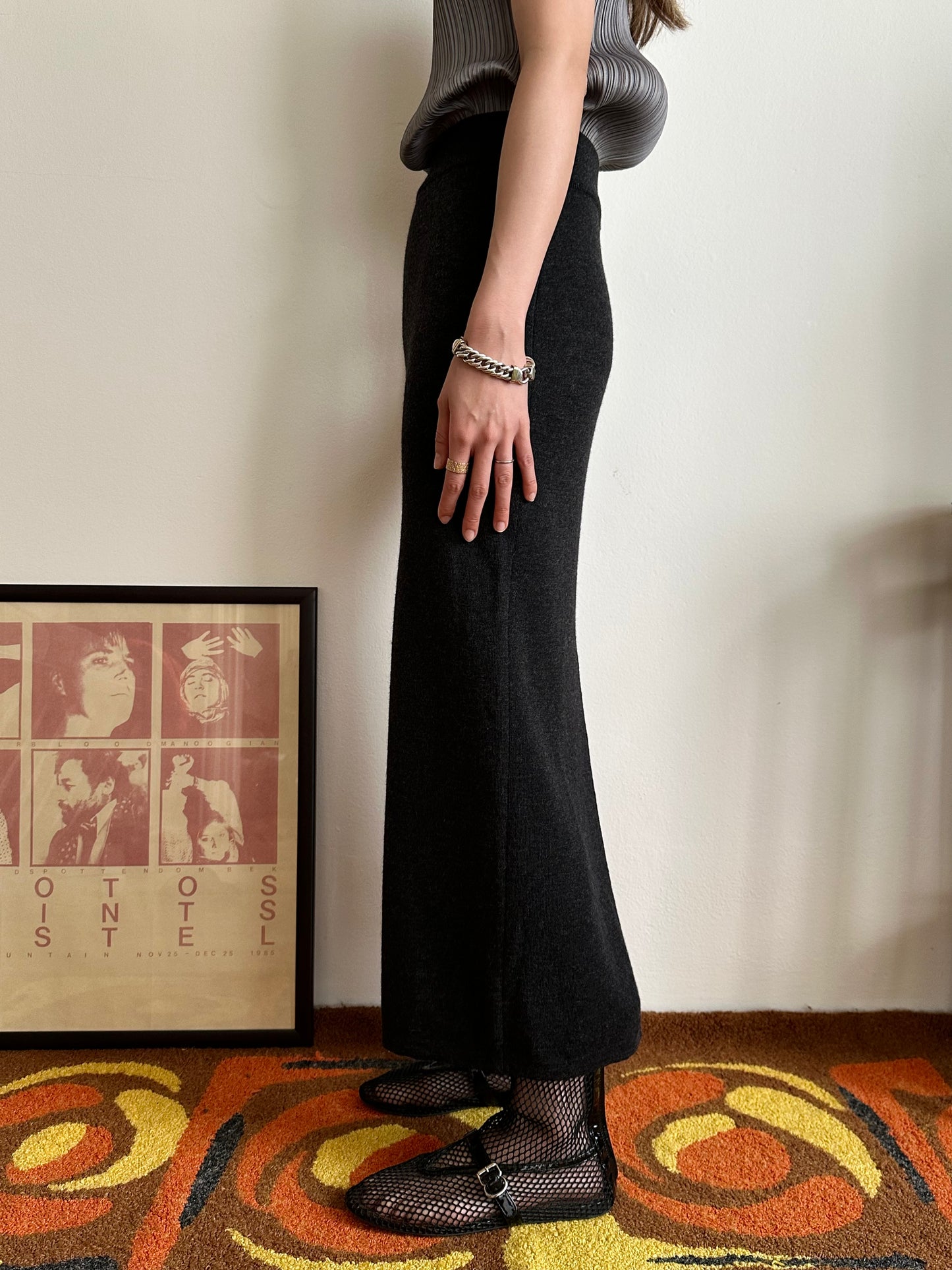 charcoal knit skirt