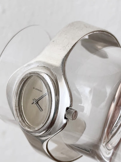 70s DUGENA silver bangle watch