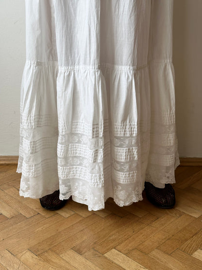 Edwardian lace cotton petticoat W26