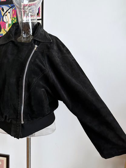 Black suede bikers blouson