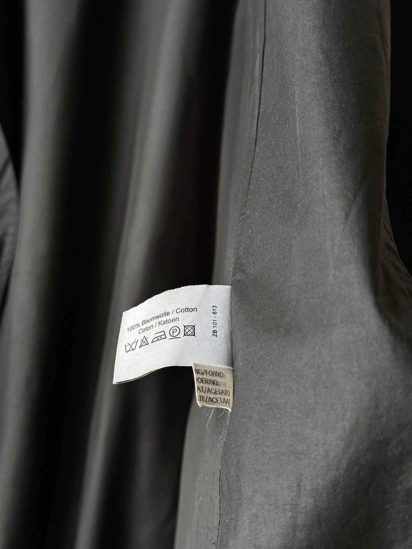 German black zip coat