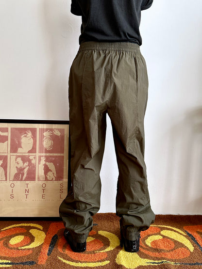 full-zip side nylon pants in olive W30-37