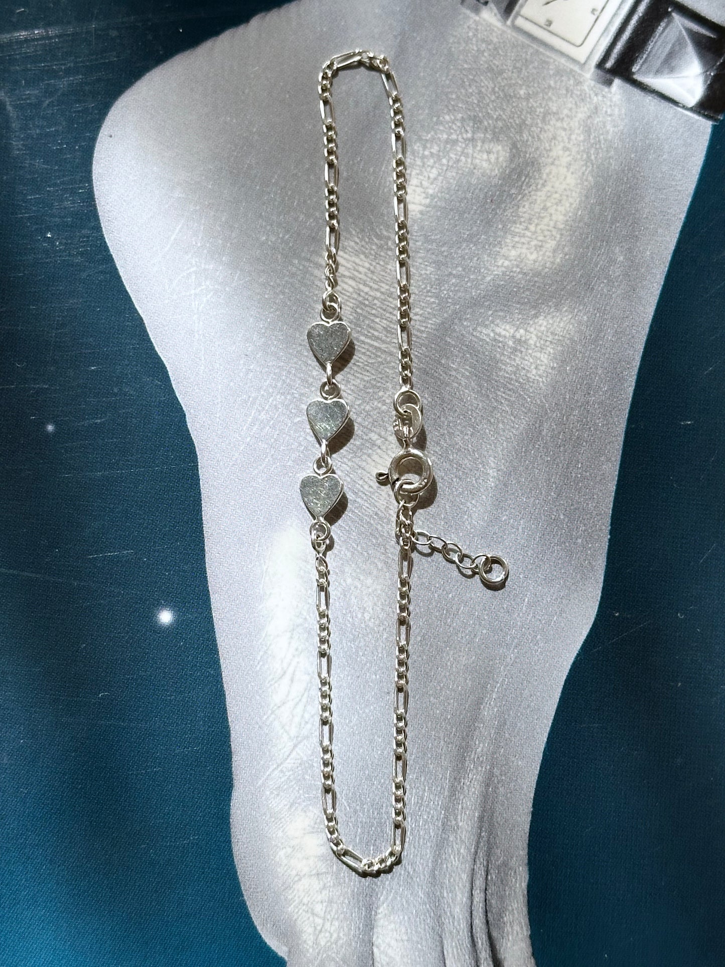 925 silver anklets - heart