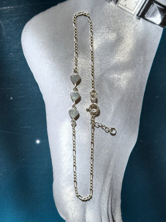 925 silver anklets - heart