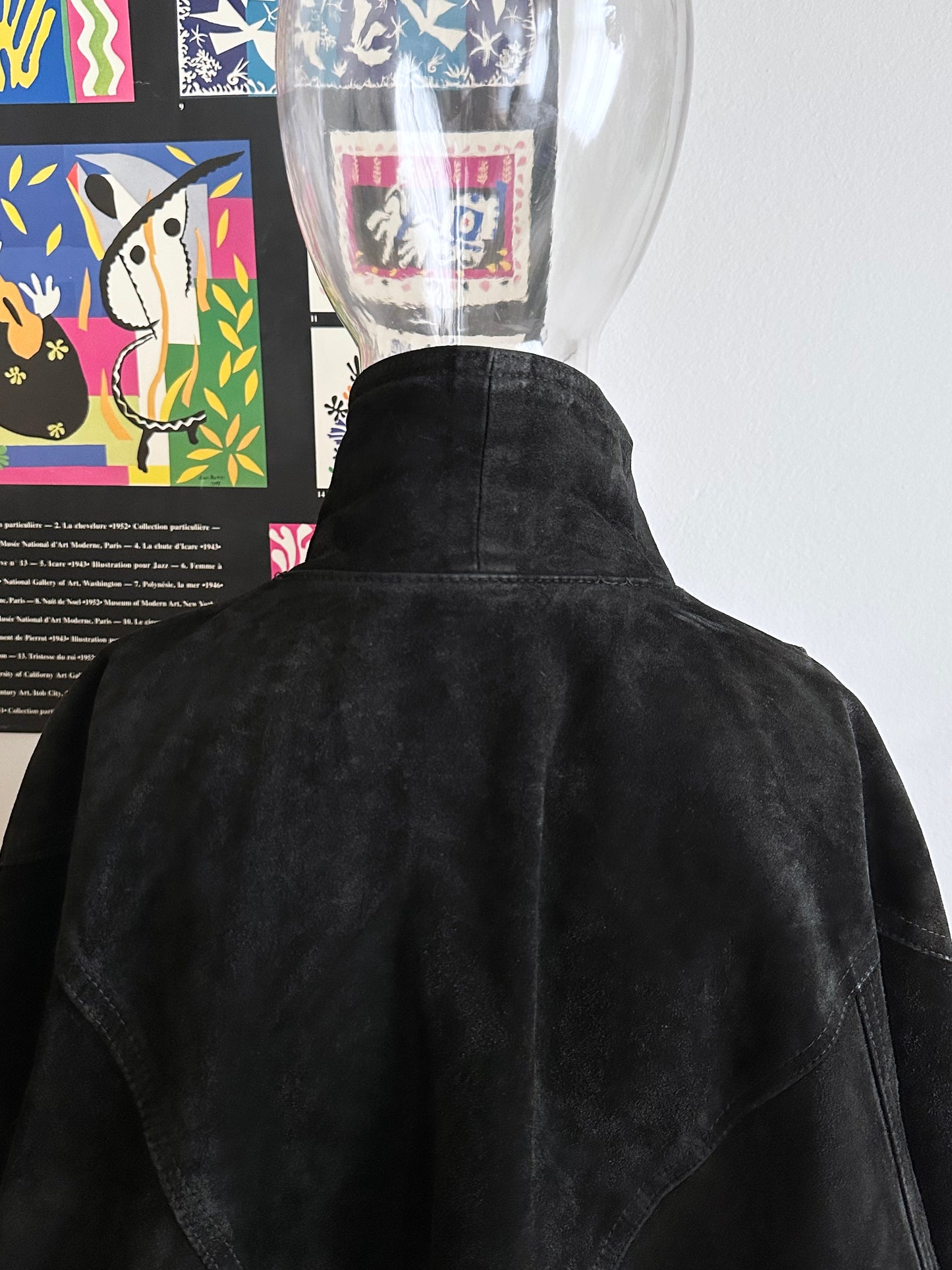 Black suede bikers blouson