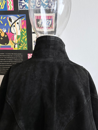 Black suede bikers blouson