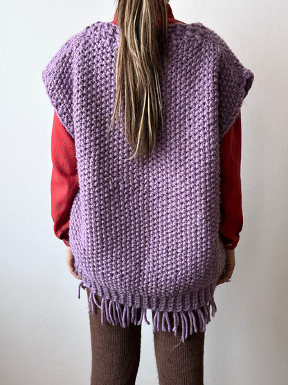 Hand knit wool vest