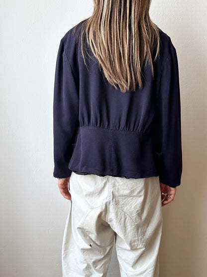 Noelle Roudine Paris cache-coeur navy jacket