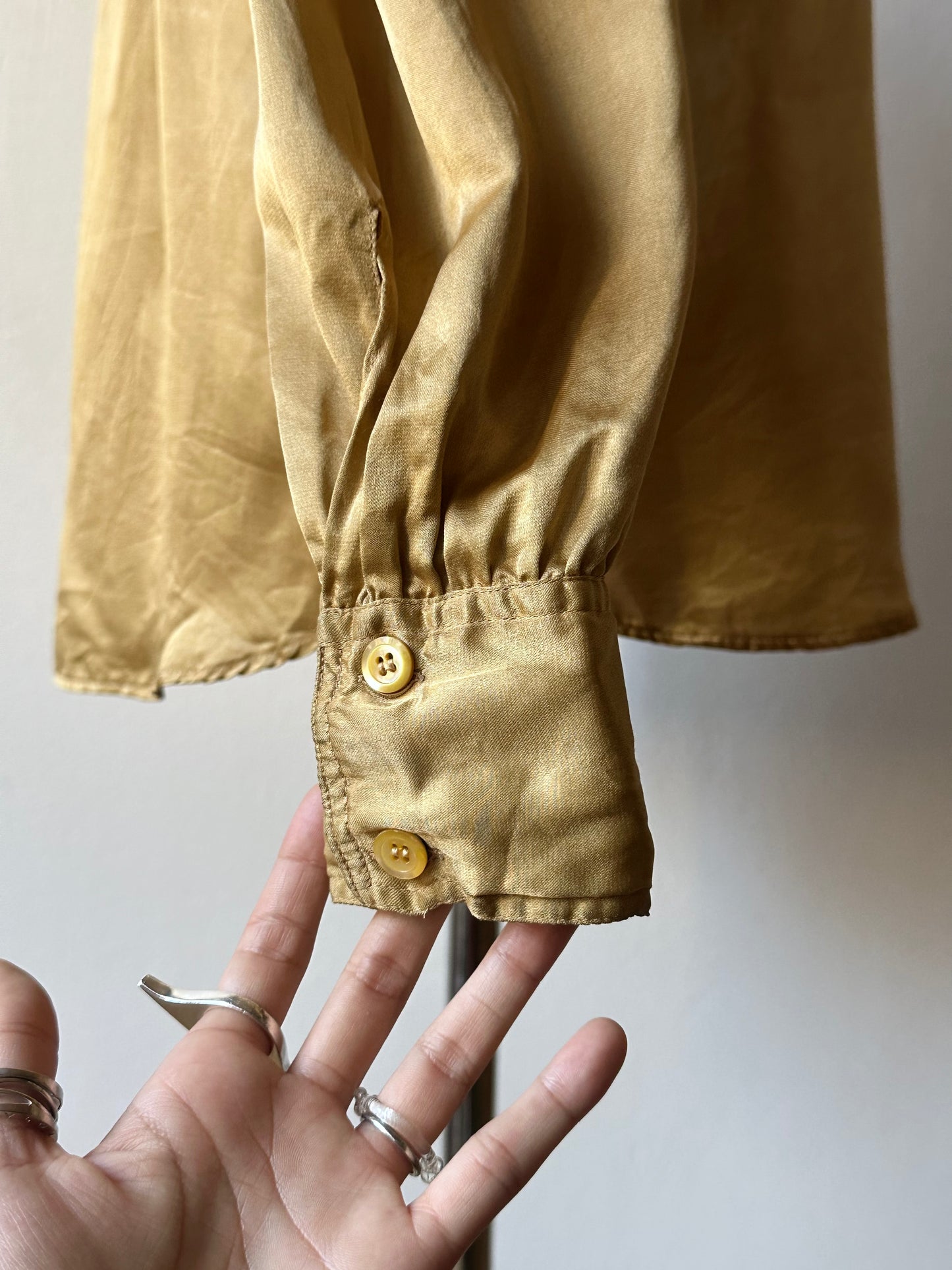 1980s Giorgio Armani champagne silk blouse