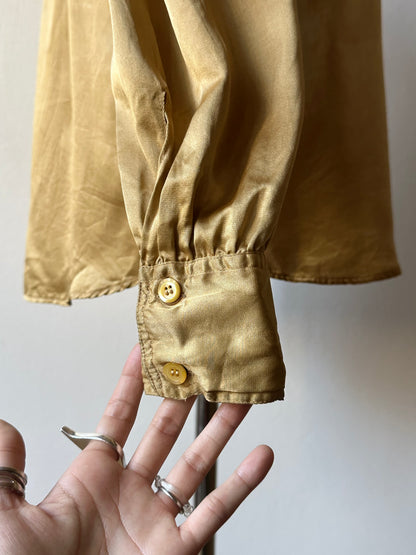 1980s Giorgio Armani champagne silk blouse