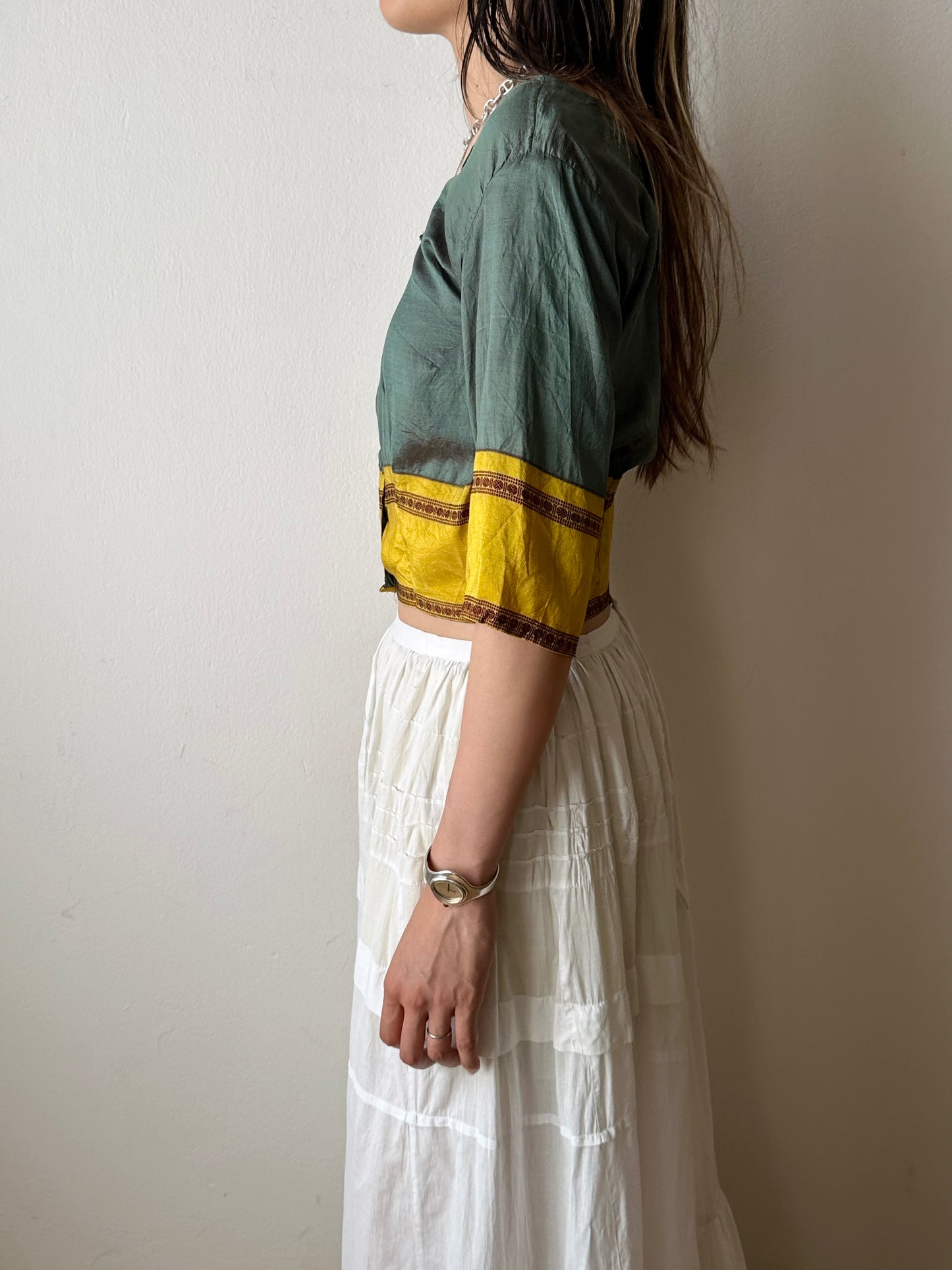 Delicate silk ethnic top