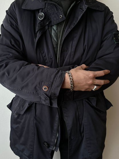 German silver 835 bold curb chain bracelet