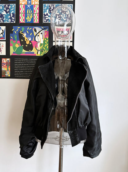 Black suede bikers blouson