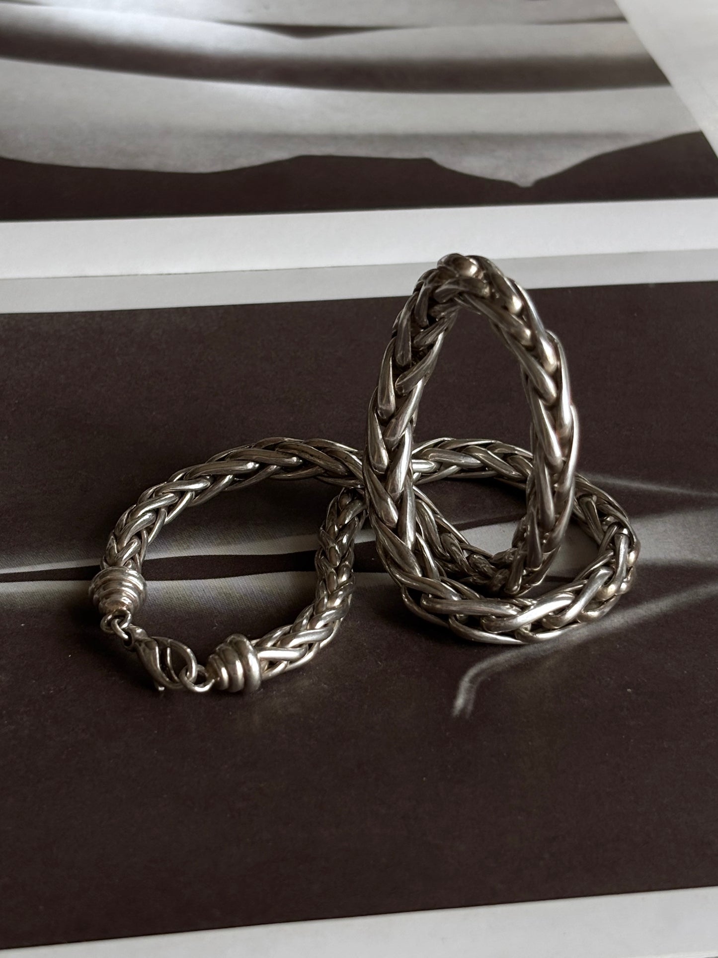 Silver wheat chain necklace