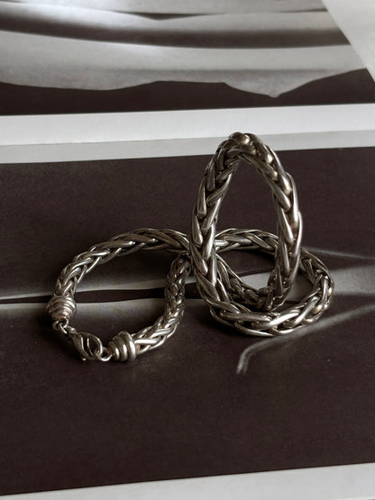 Silver wheat chain necklace