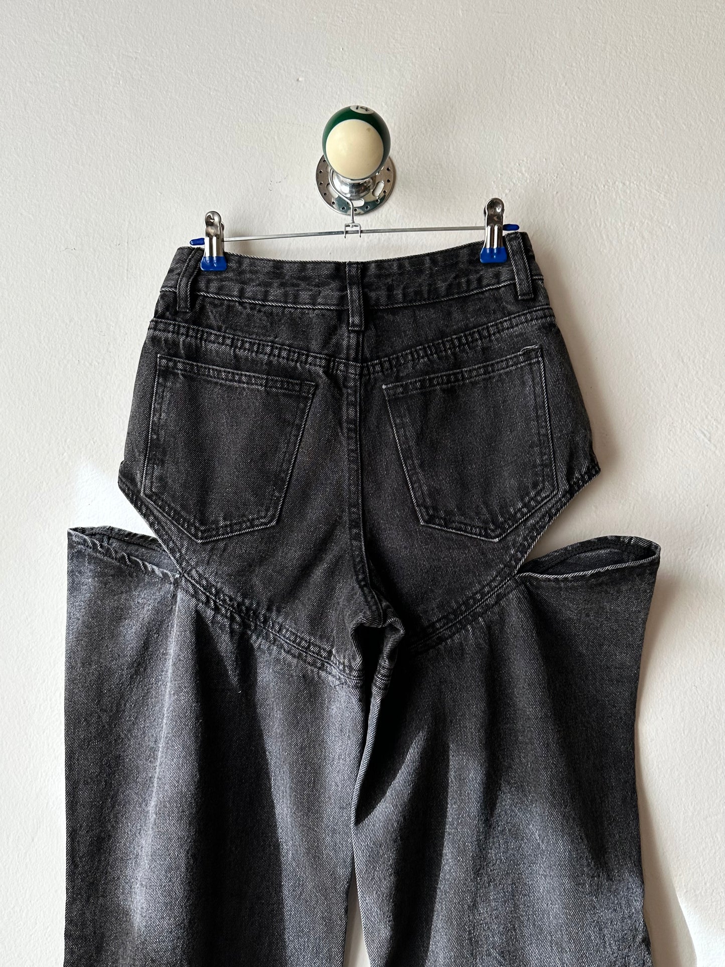 Thigh slash black denim W26
