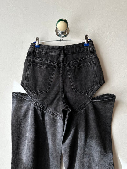 Thigh slash black denim W26