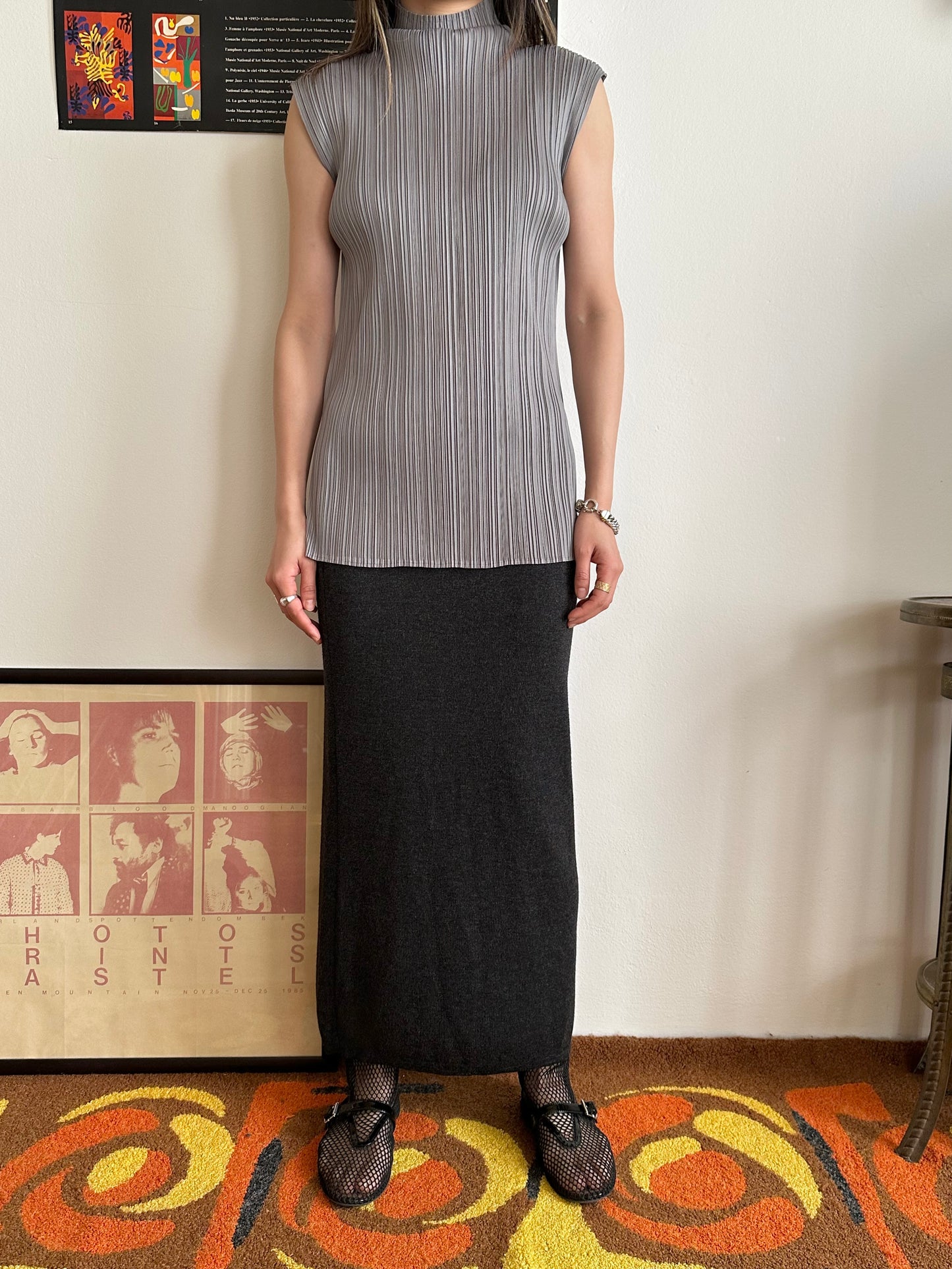 charcoal knit skirt