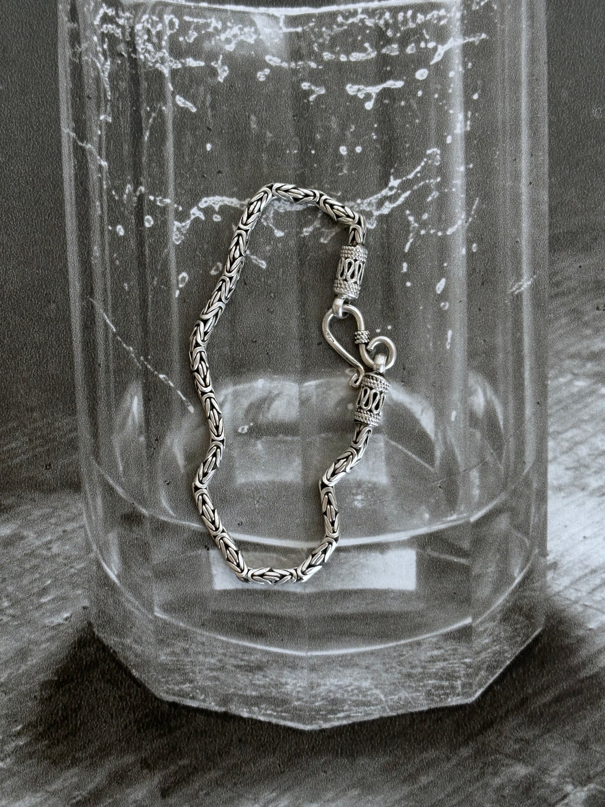 Byzantine chain bracelet S hook hooked vintage silver 800 German ビザンチン チェーン ブレスレット ヴィンテージ アクセサリー シルバージュエリー