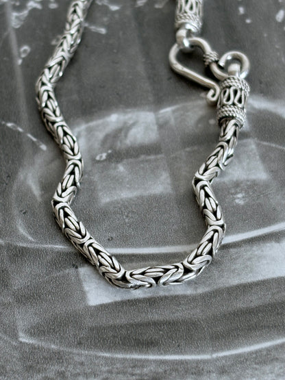 Byzantine chain bracelet S hook hooked vintage silver 800 German ビザンチン チェーン ブレスレット ヴィンテージ アクセサリー シルバージュエリー