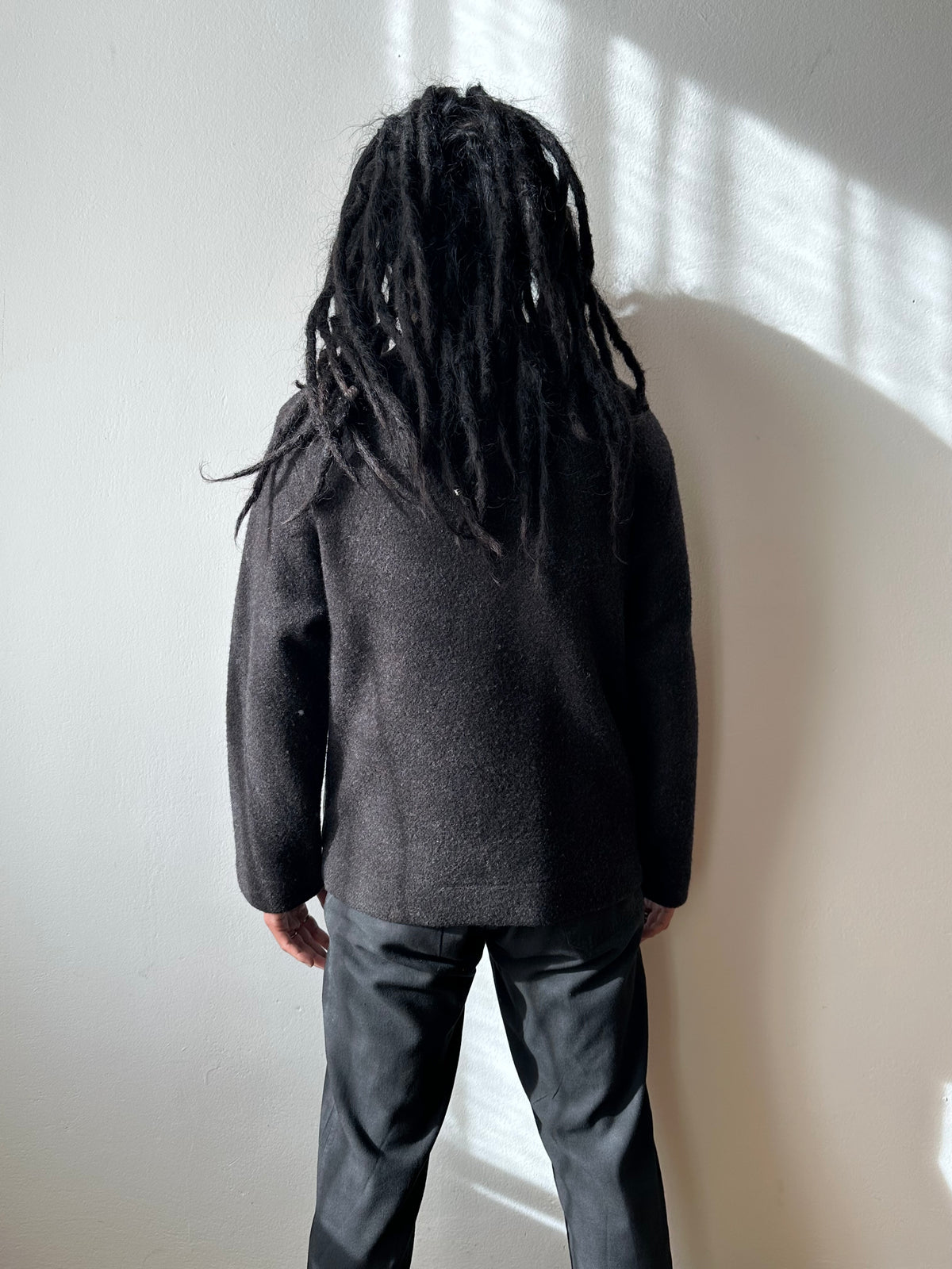 Leather and Wool Pullover