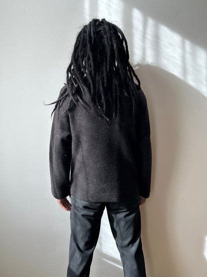 Leather and Wool Pullover
