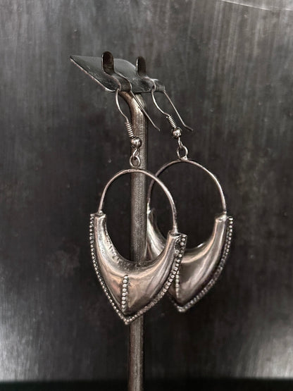 Vintage craft silver earrings