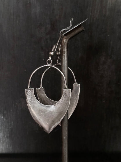 Vintage craft silver earrings