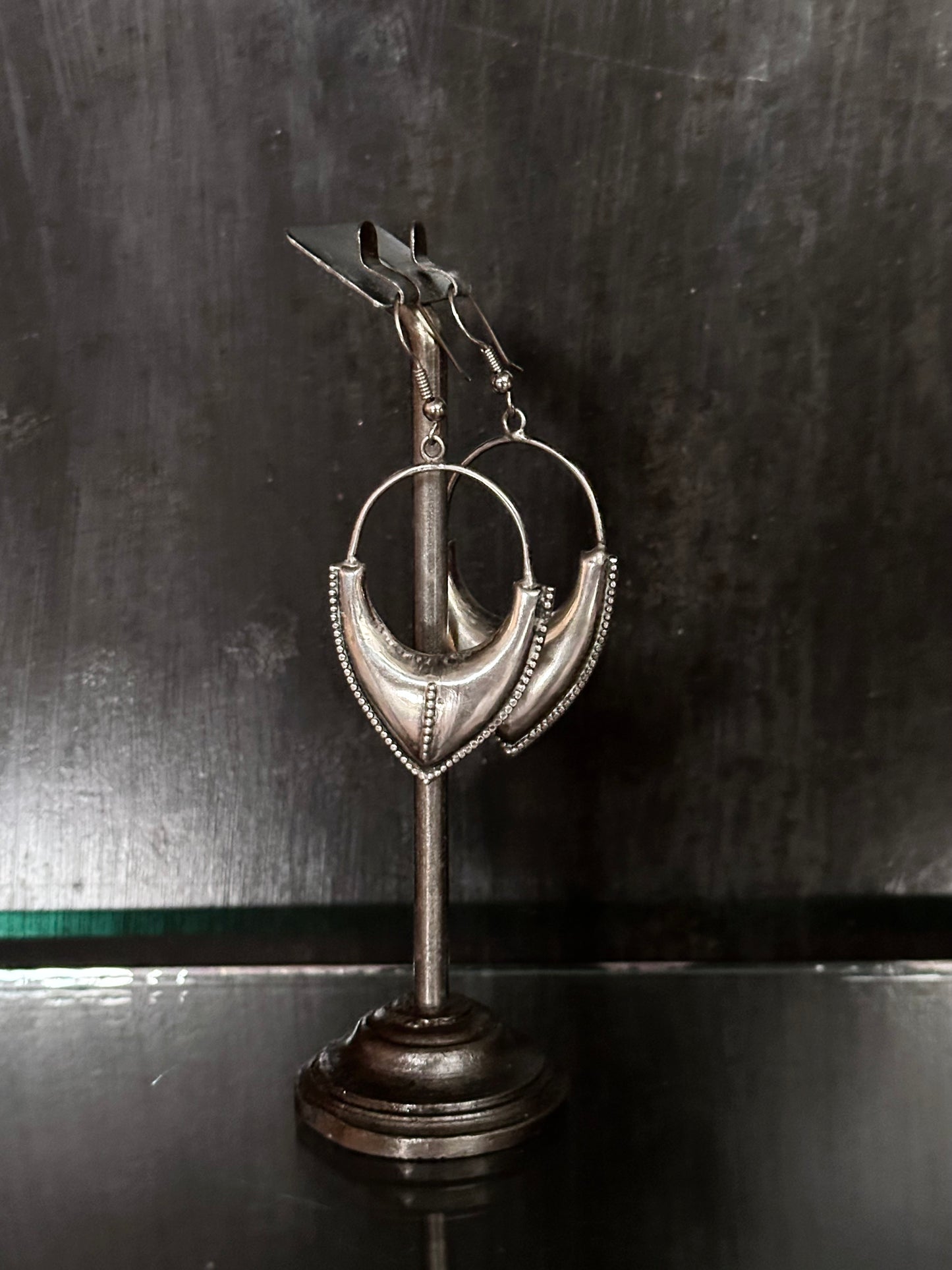 Vintage craft silver earrings