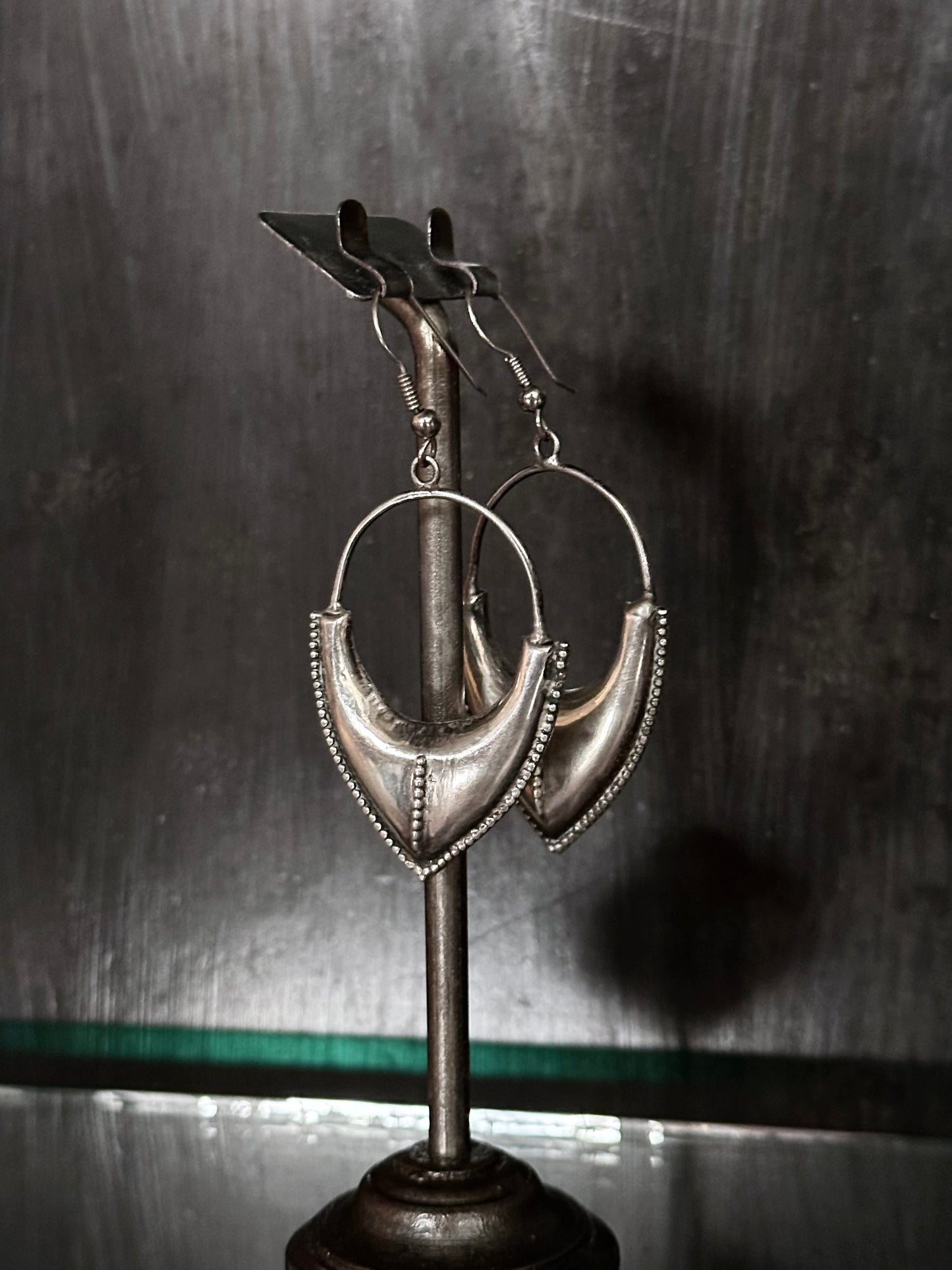 Vintage craft silver earrings