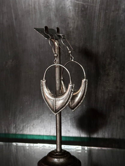 Vintage craft silver earrings