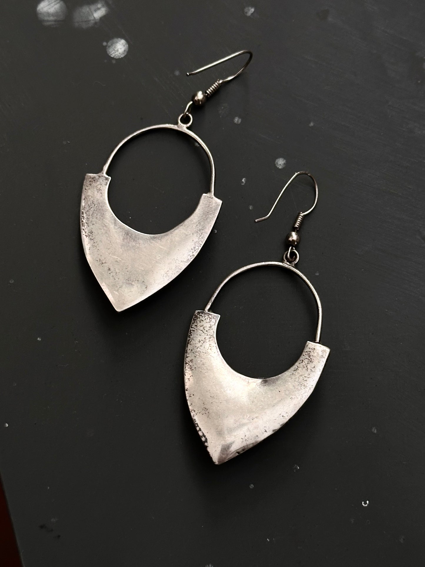 Vintage craft silver earrings