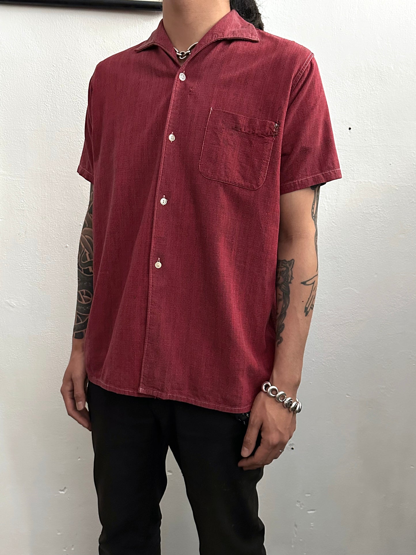 1960s Leisure shirt French 60年代 レジャーシャツ フレンチ フランス買 Toto Praha Vintage clothing shop Antique shop 古着屋 プラハ Showroom appointment Prague ユーロ古着 ヨーロッパ古着 古着卸 ヴィンテージ