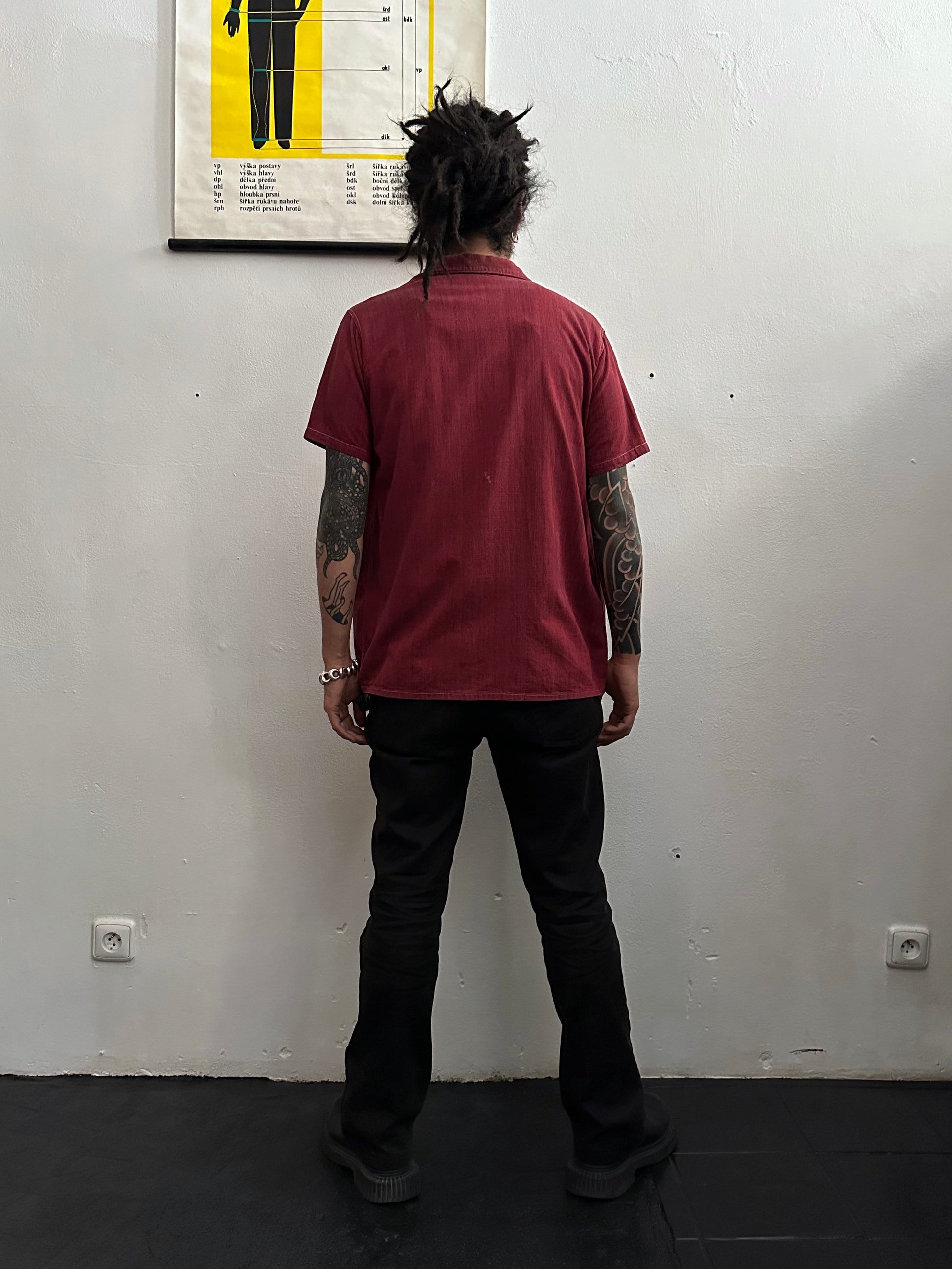 1960s Leisure shirt French 60年代 レジャーシャツ フレンチ フランス買 Toto Praha Vintage clothing shop Antique shop 古着屋 プラハ Showroom appointment Prague ユーロ古着 ヨーロッパ古着 古着卸 ヴィンテージ