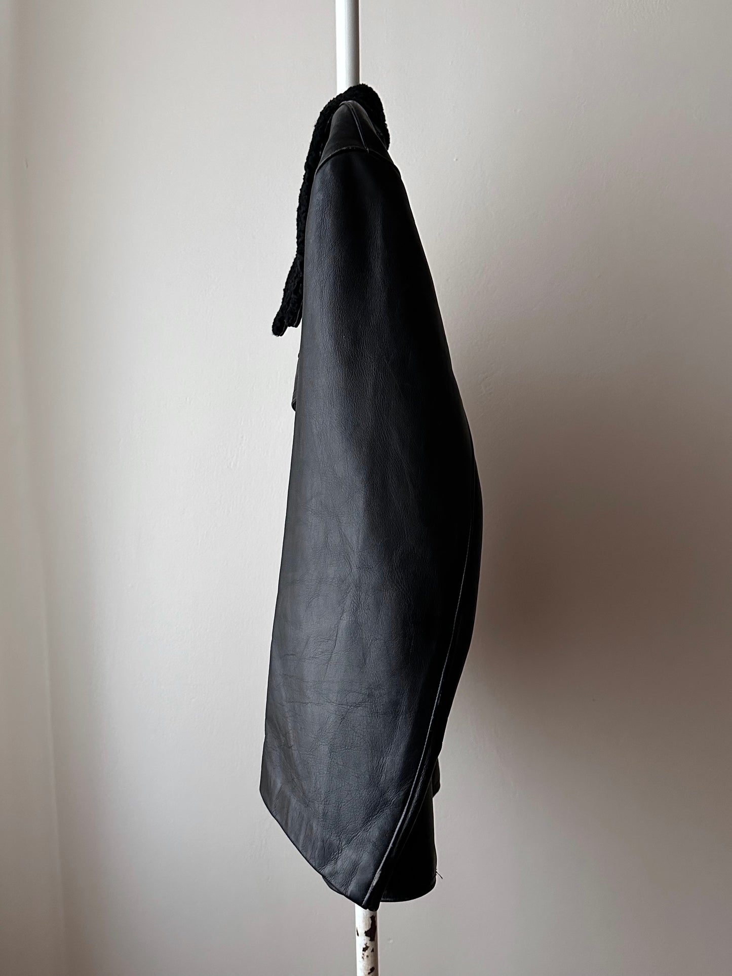 Vintage French double breasted Leather Jacket