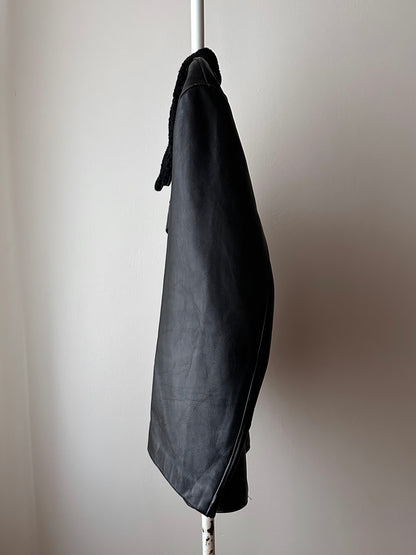 Vintage French double breasted Leather Jacket