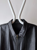 PU leather zipup shirt