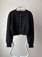 vintage black knit cardigan