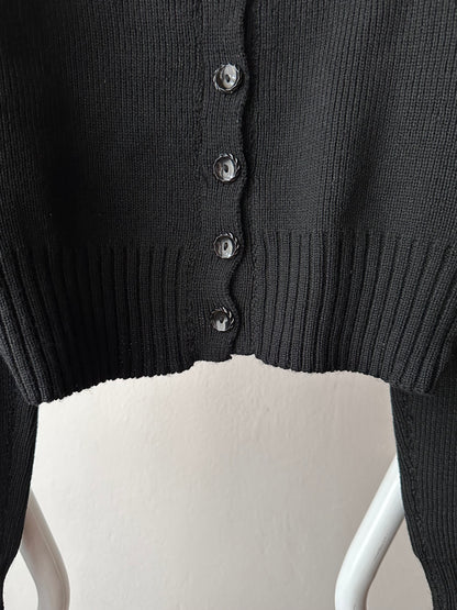 vintage black knit cardigan