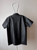 PU leather zipup shirt